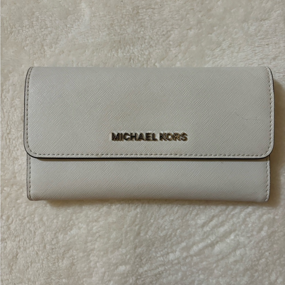 Michael Kors White Saffiano Leather Wallet